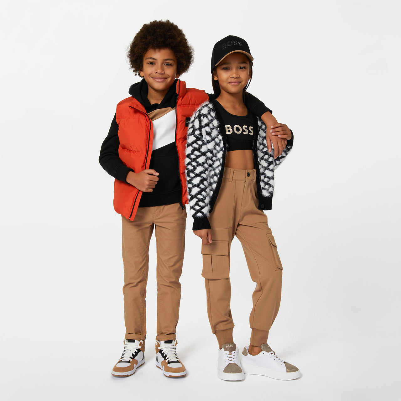 Tenis BOSS blancos para niños y adolescentes
