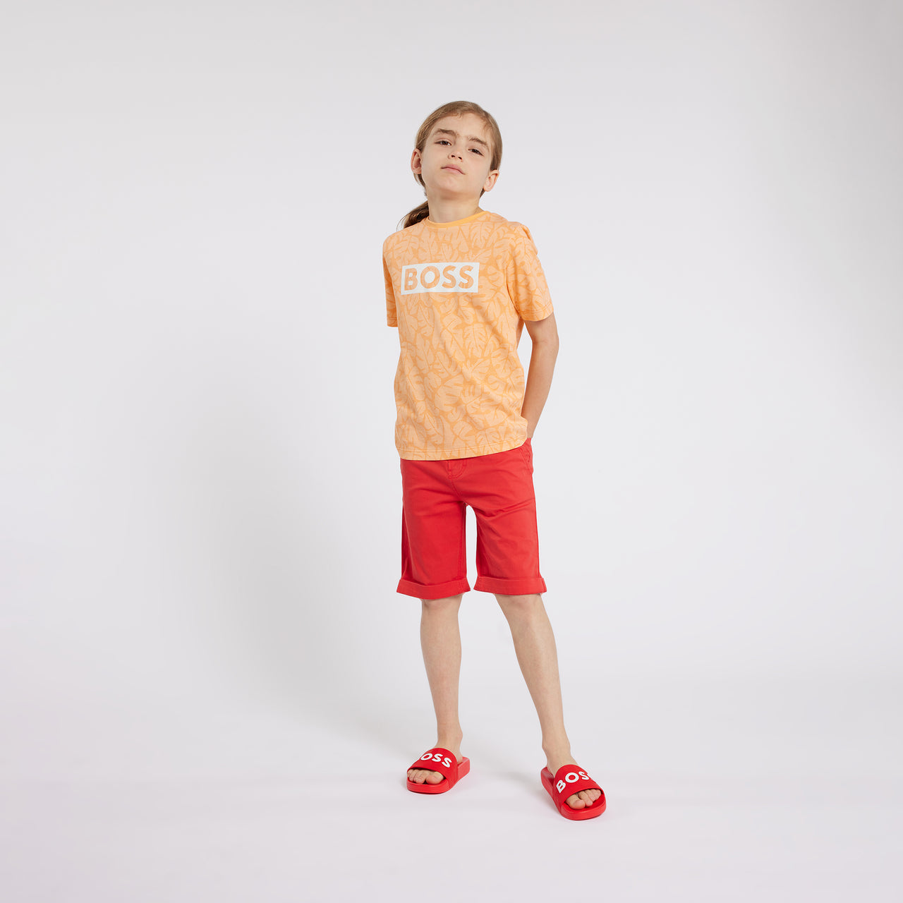 Sandalia o Chanclas Boss para niño y teen roja
