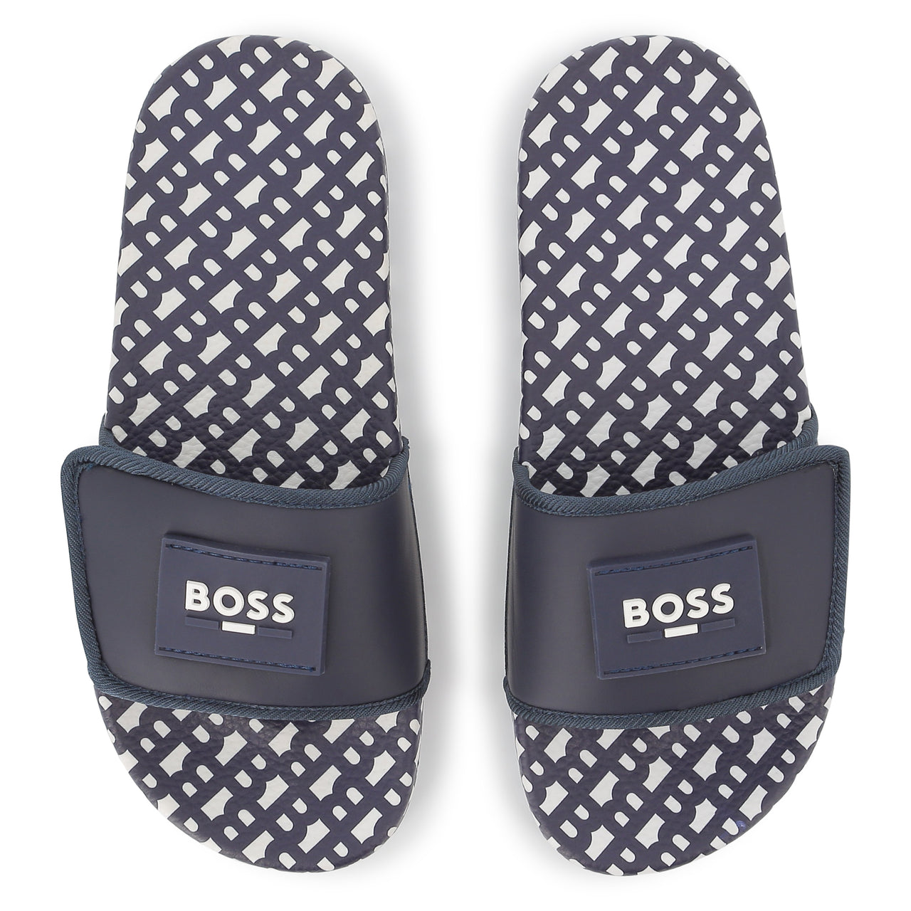 BOSS Sandalia o chancla para niño y adolescente all over logo marino