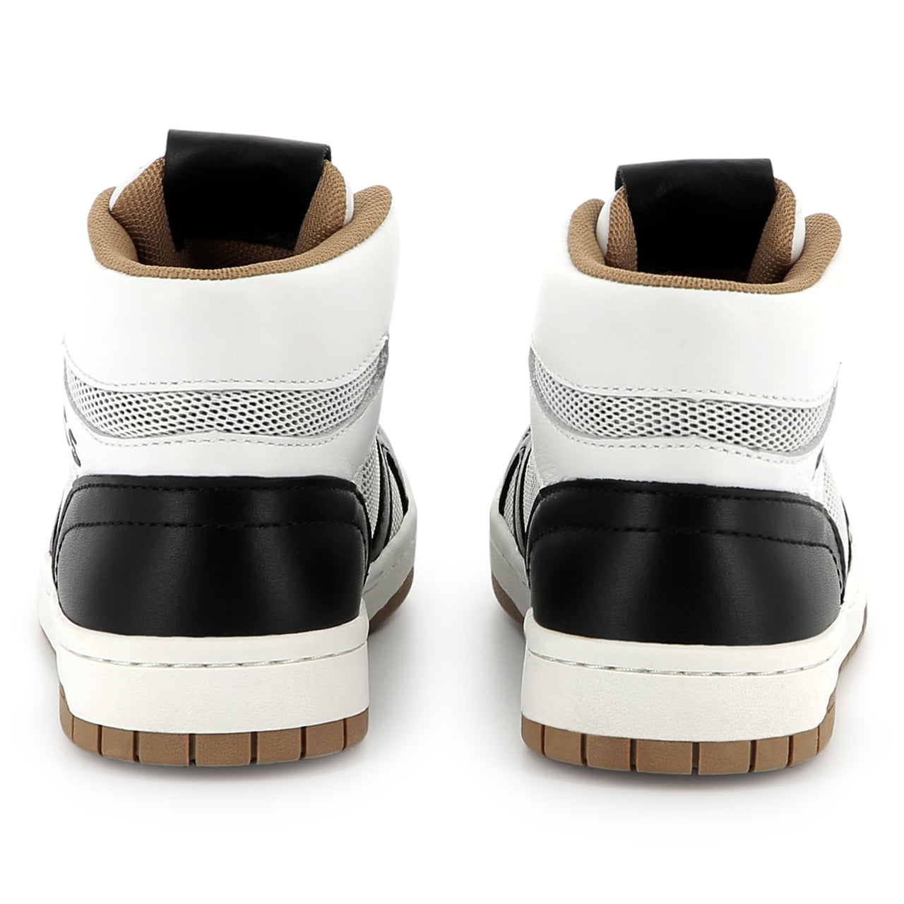 HUGO Tenis botin para niño y adolescente, blancos detalles en color negro