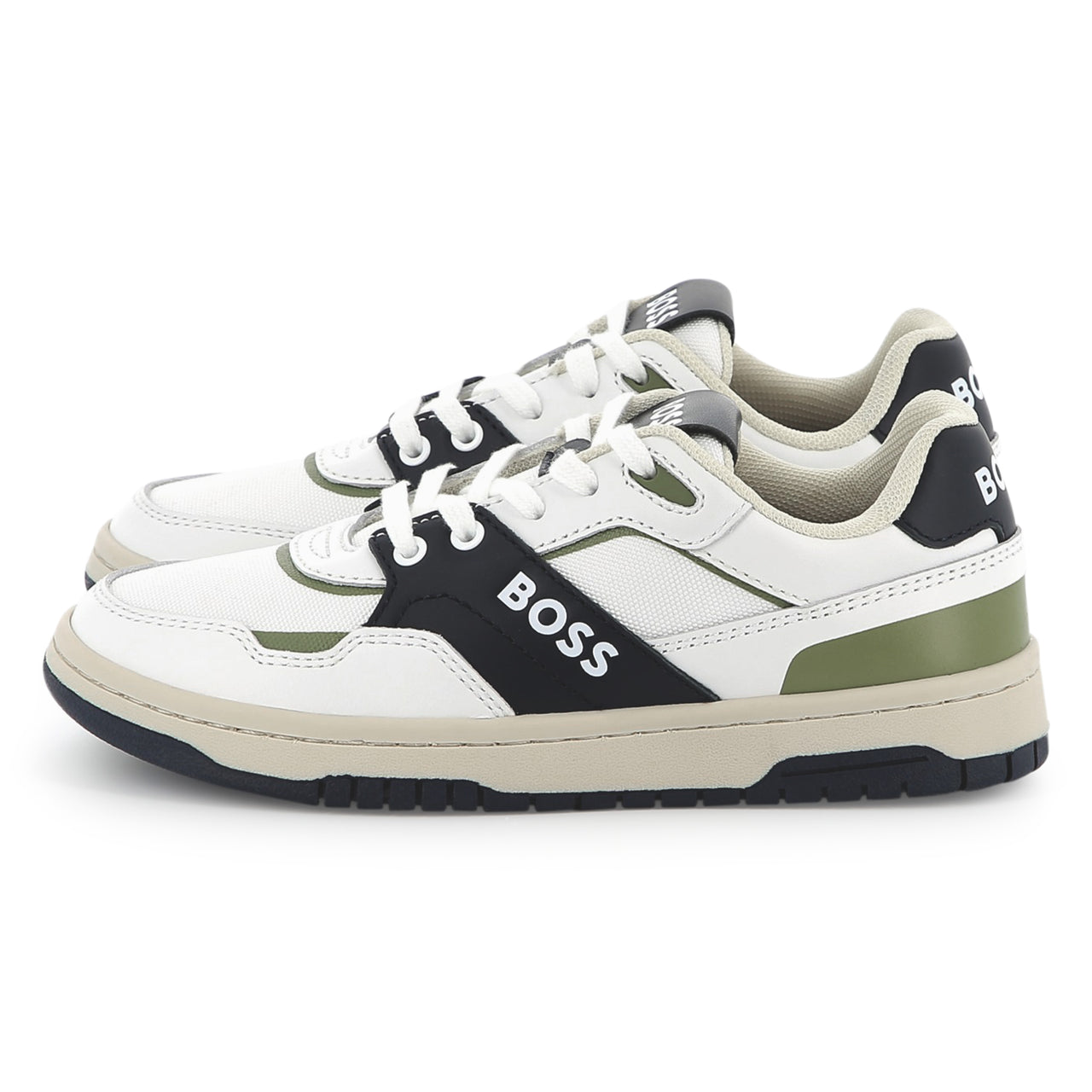 BOSS Tenis para niño y adolescente con agujetas blanco detalles en diferentes colores