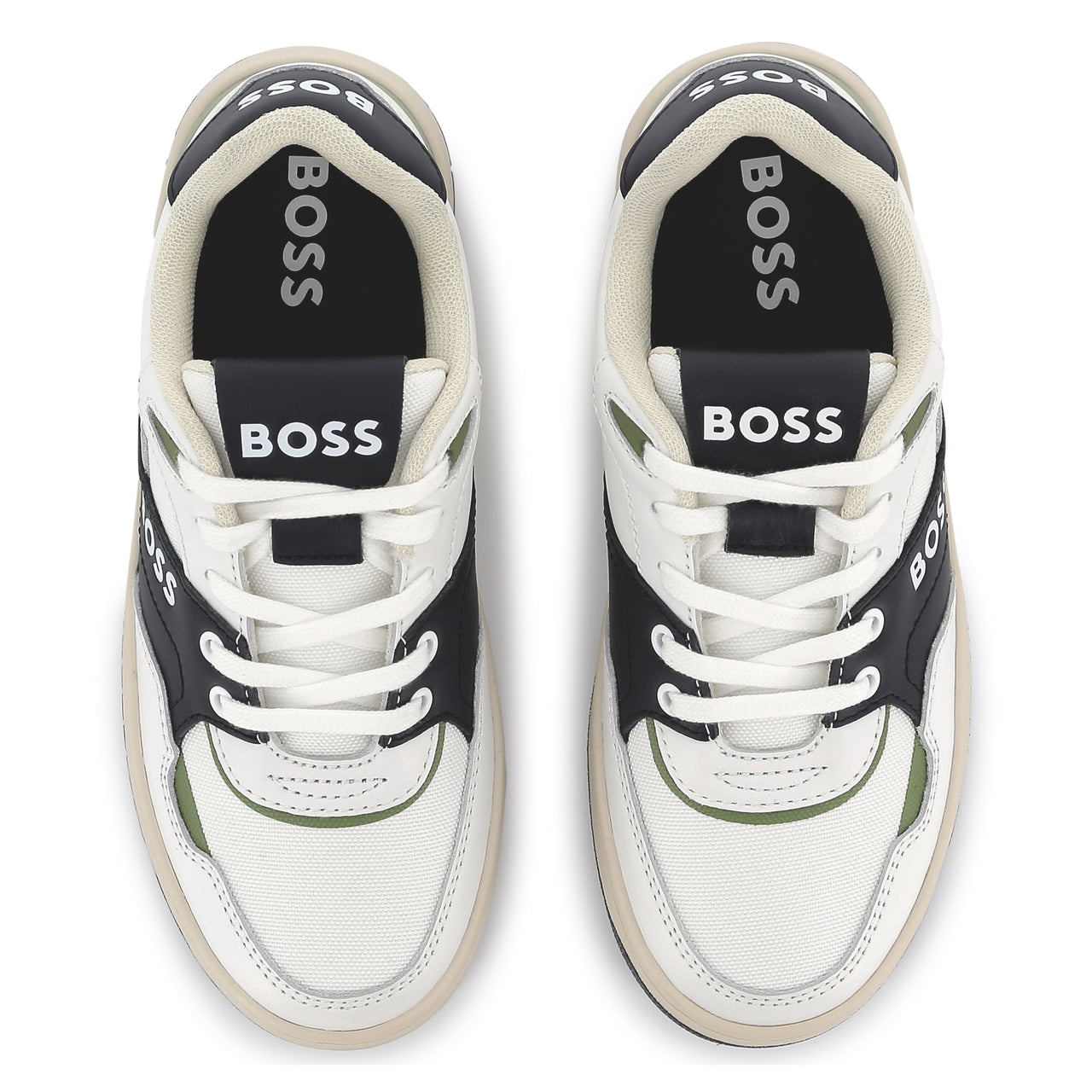 BOSS Tenis para niño y adolescente con agujetas blanco detalles en diferentes colores