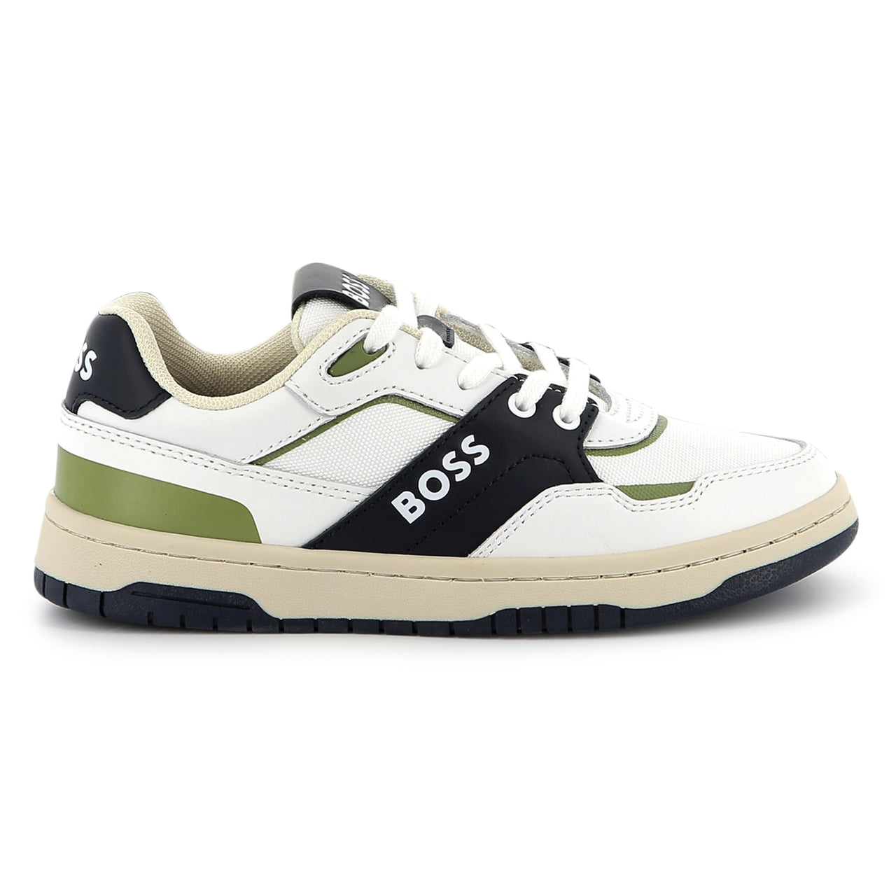 BOSS Tenis para niño y adolescente con agujetas blanco detalles en diferentes colores