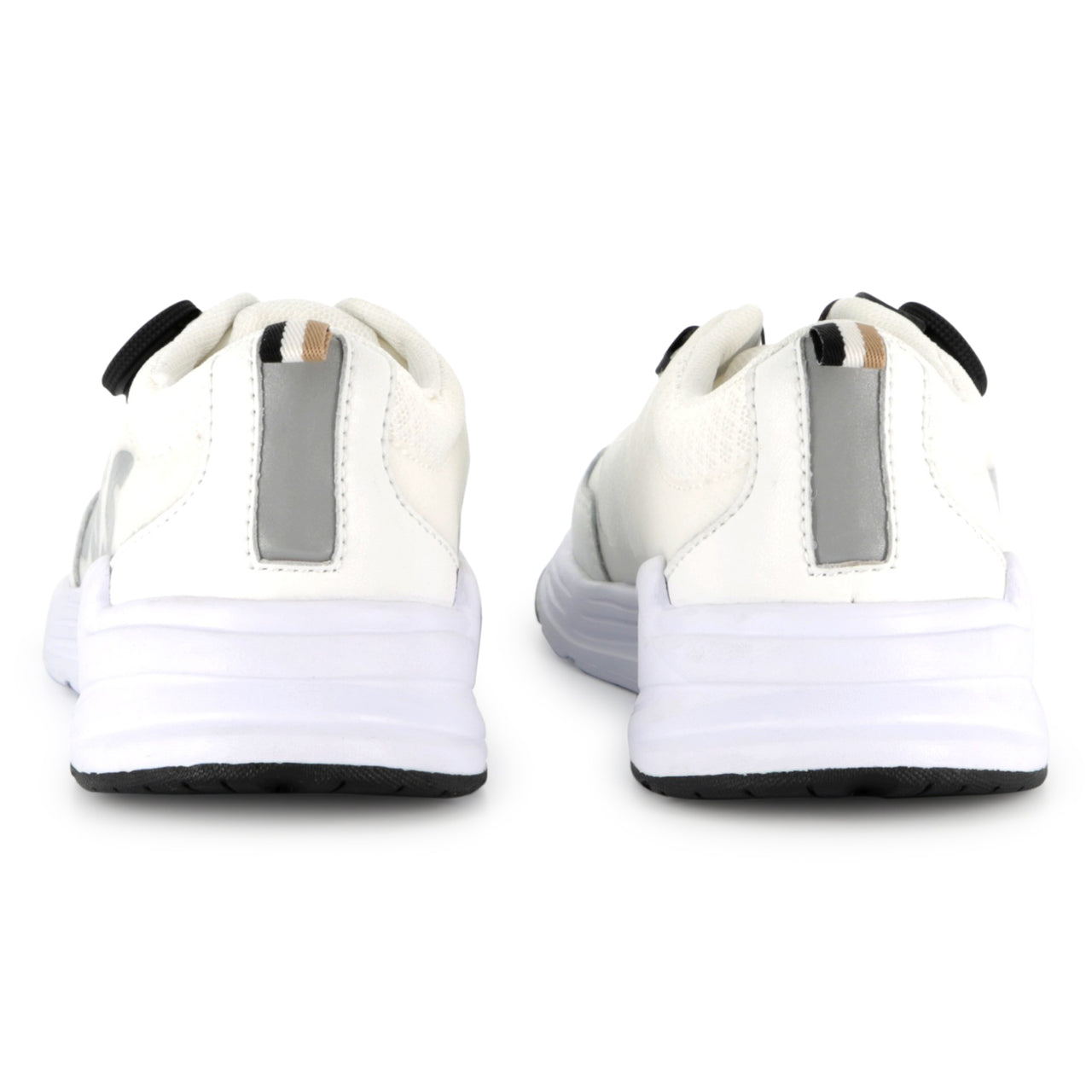 BOSS Tenis para niño sin agujetas color blanco, ajustable logo BOSS al costado