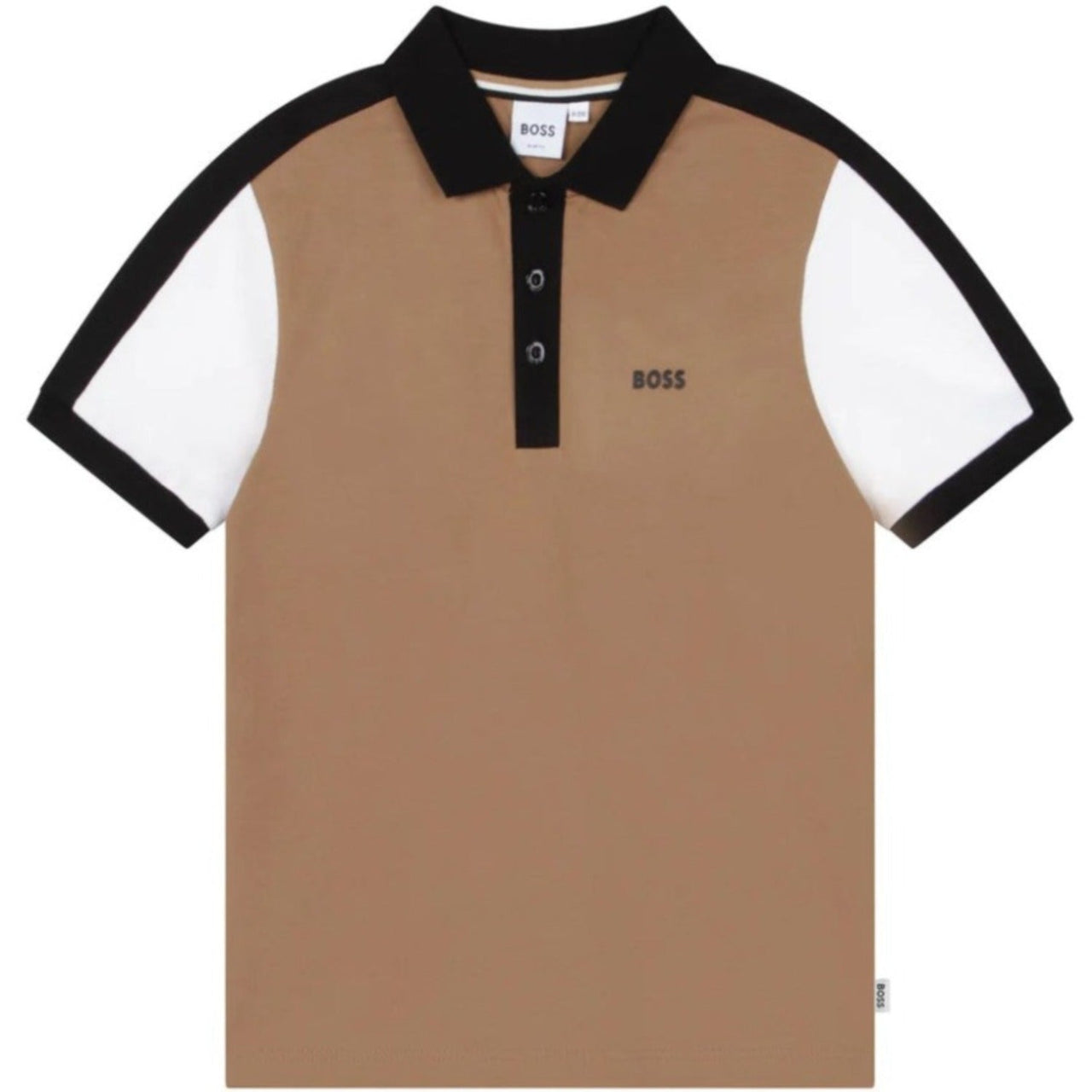 Playera Polo BOSS café para niños y adolescentes