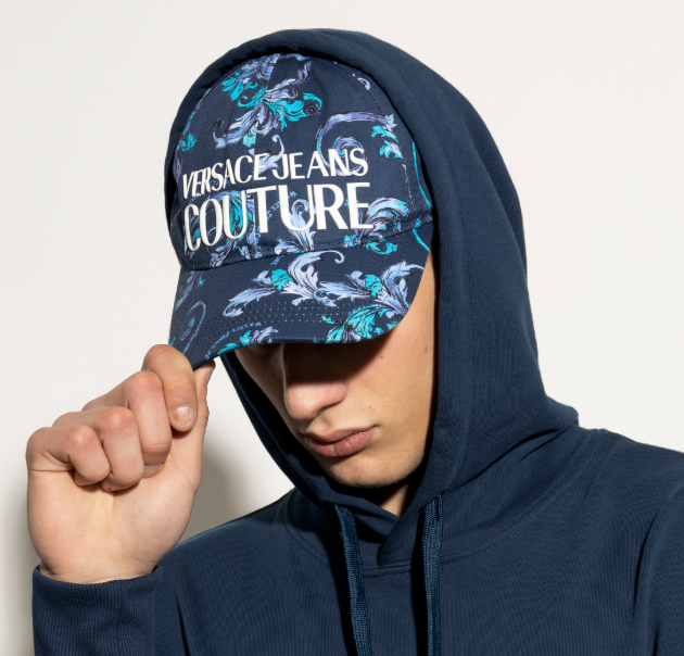 Gorra Versace blanca garigoles bordada para hombre