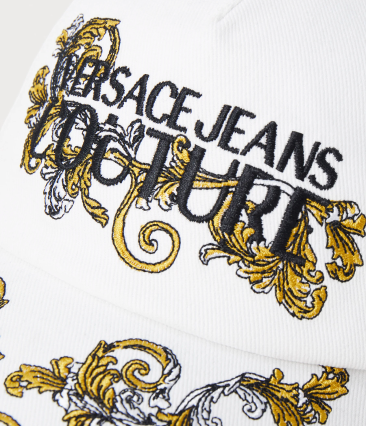Gorra Versace blanca garigoles bordada
