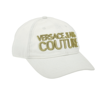 Gorra Versace blanca bordado oro