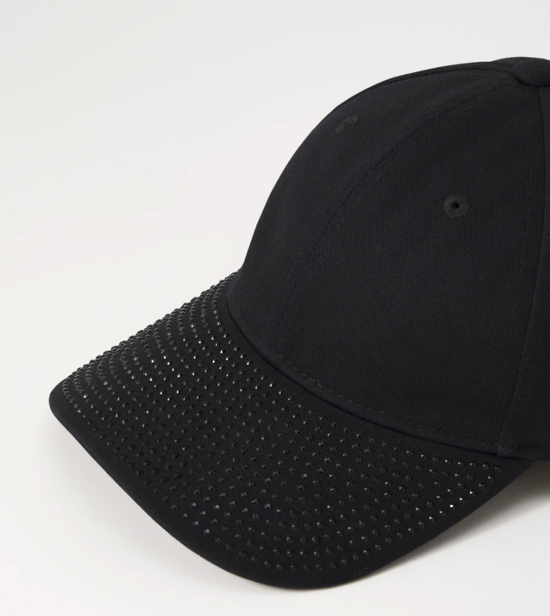 Gorra para mujer Versace Jeans Couture negra Swarovsky