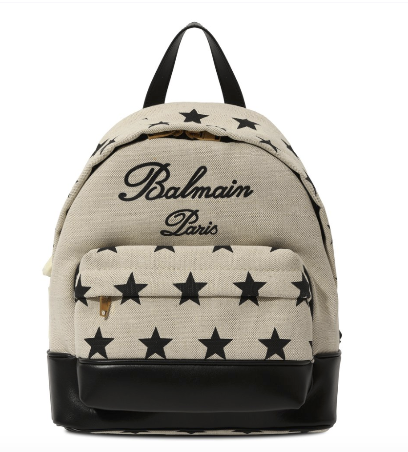 Backpack  BALMAIN blanca con estrellas