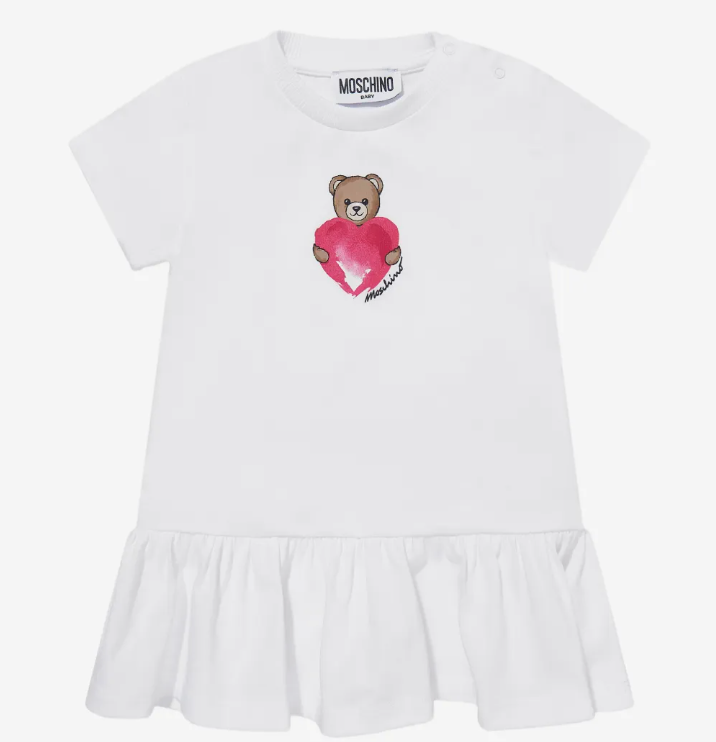 MOSCHINO Vestido para bebe niña blanco