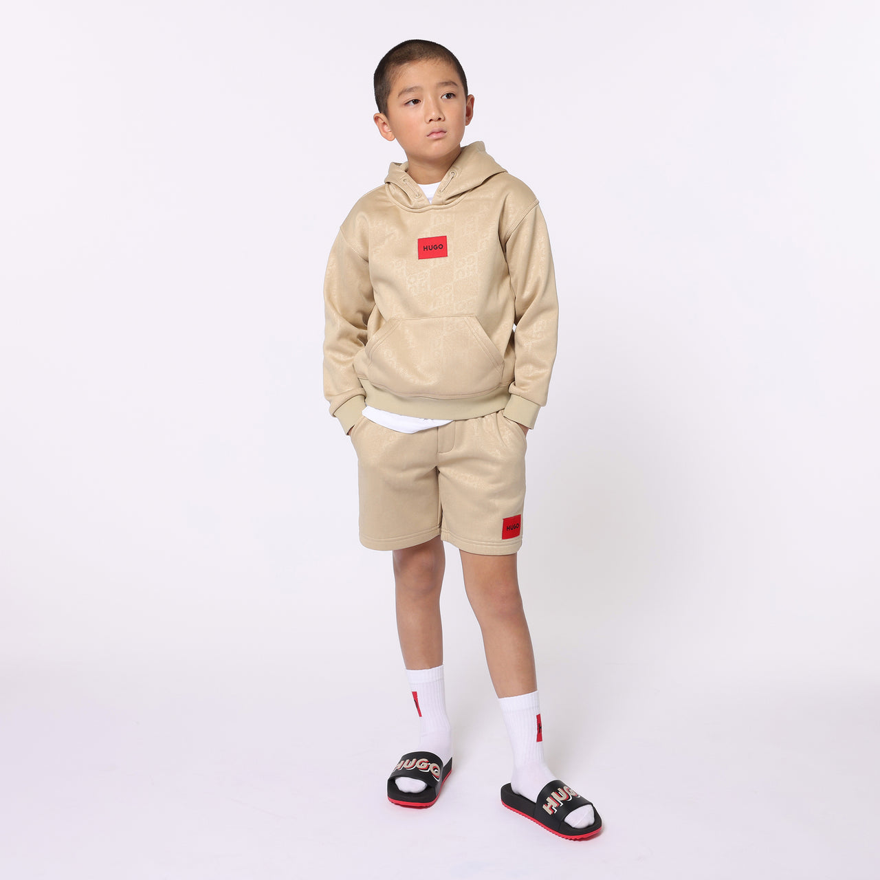 BOSS sudadera para niño y adolescente beige