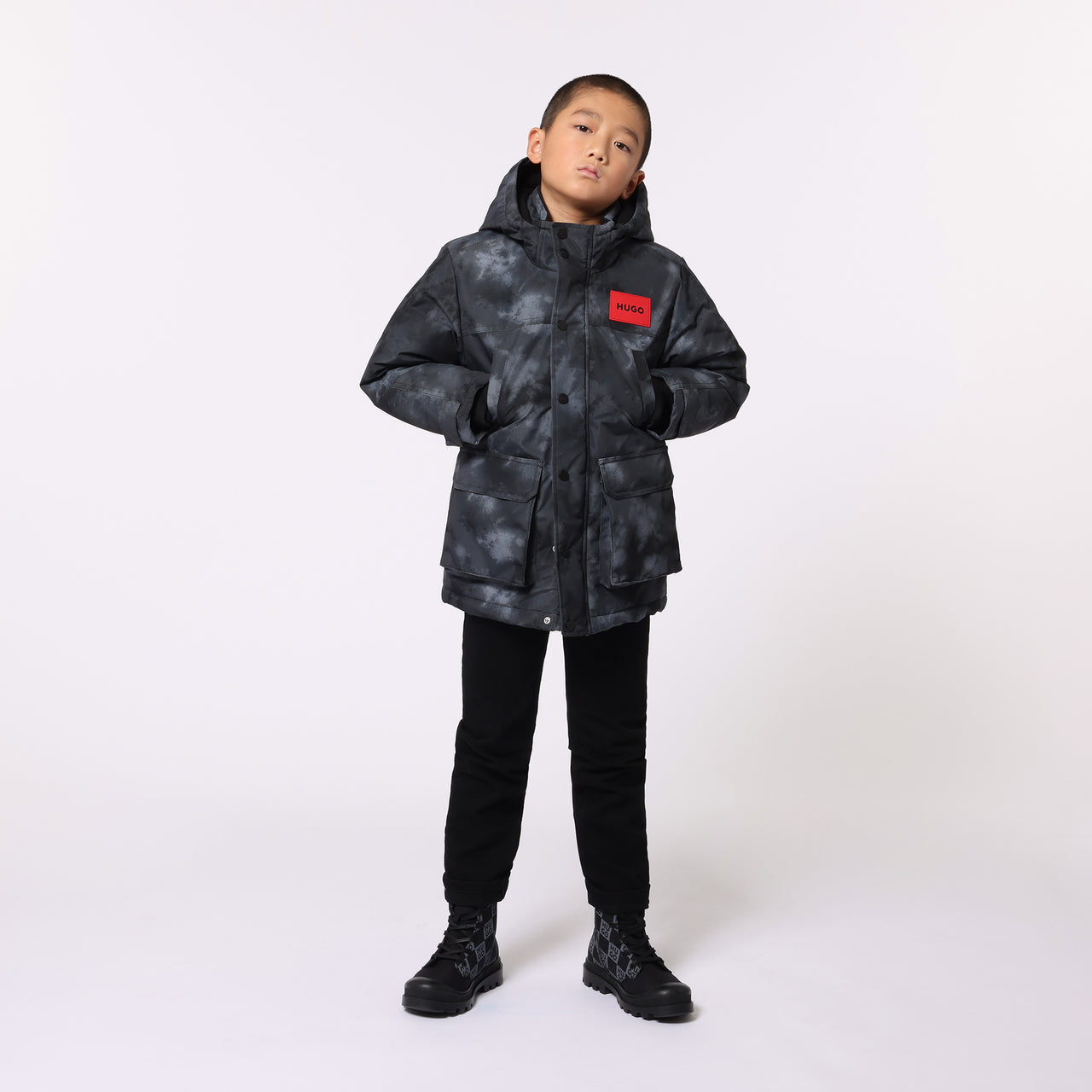 HUGO Chamarra o parka para niño y teen gris
