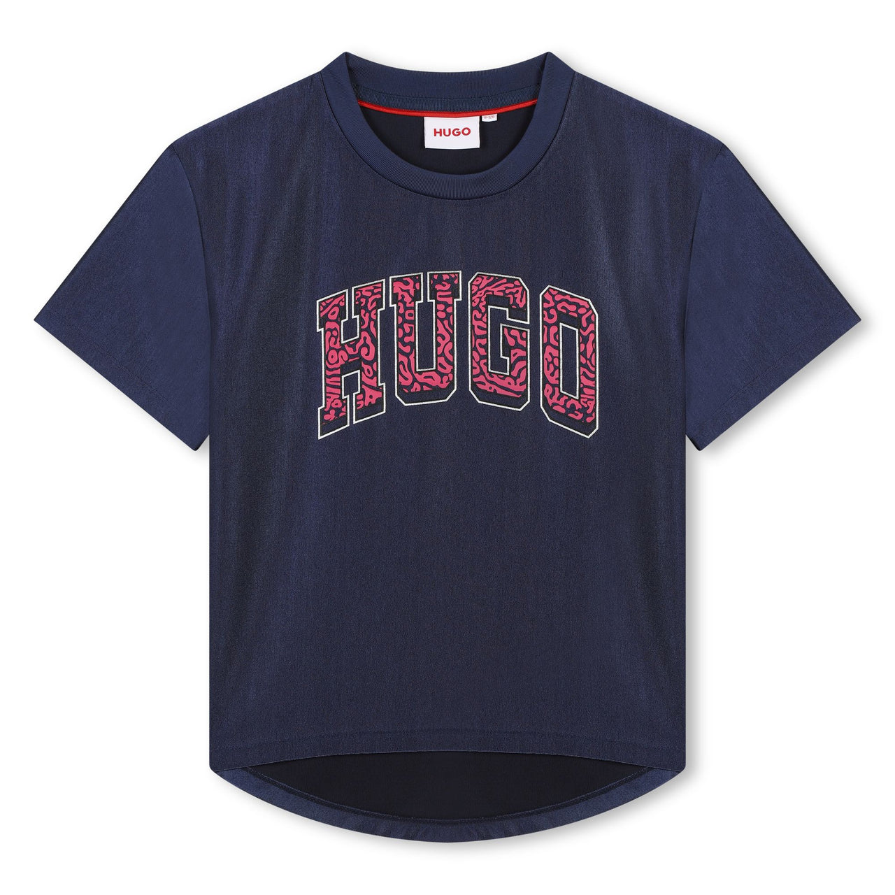 HUGO Playera para niña a adolescente azul brillante