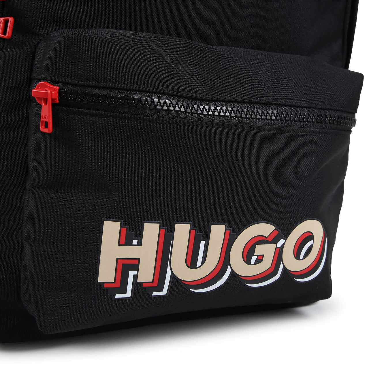 HUGO Backpack negra para niño y adolecente print