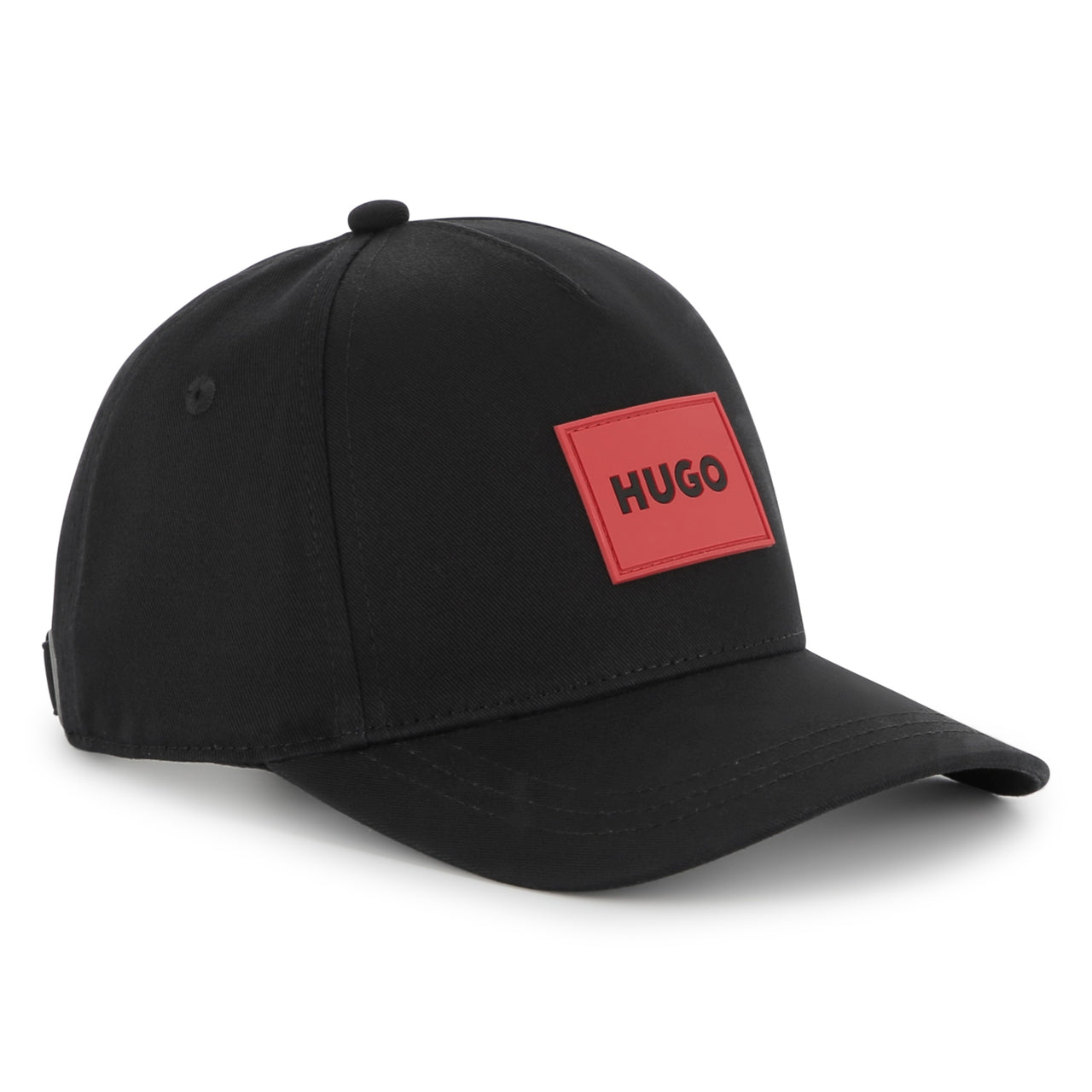 HUGO Gorra o cachucha para niño y adolescente negra aplicación logo rojo