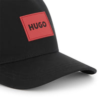 Thumbnail for HUGO Gorra o cachucha para niño y adolescente negra aplicación logo rojo