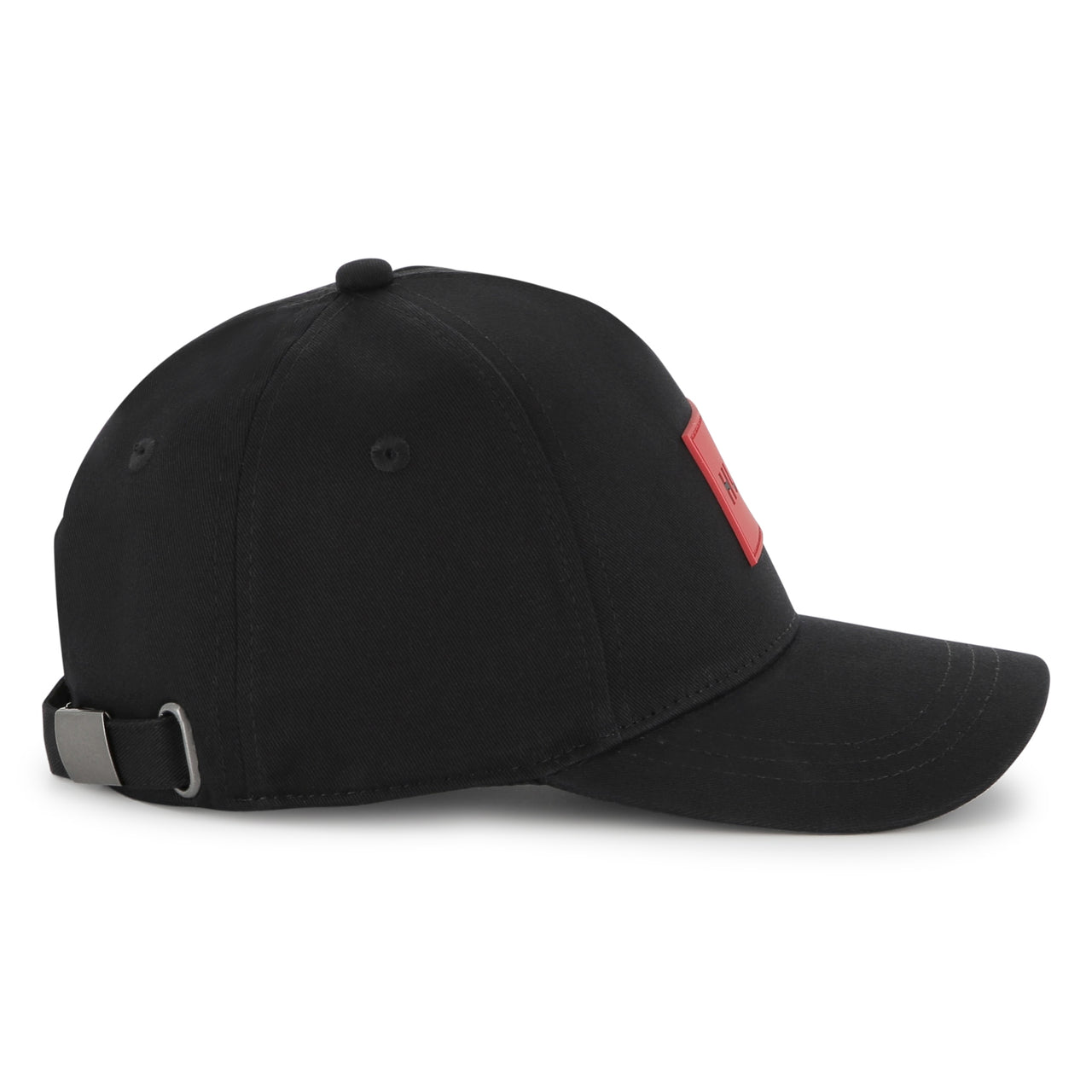 HUGO Gorra o cachucha para niño y adolescente negra aplicación logo rojo