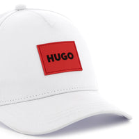 Thumbnail for HUGO Gorra o cachucha para niño y adolescente unisex blanca aplicación logo rojo