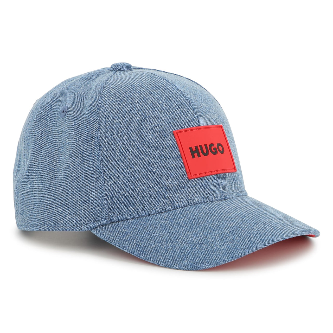 HUGO Gorra o cachucha para niño y adolescente mezclilla aplicación logo rojo