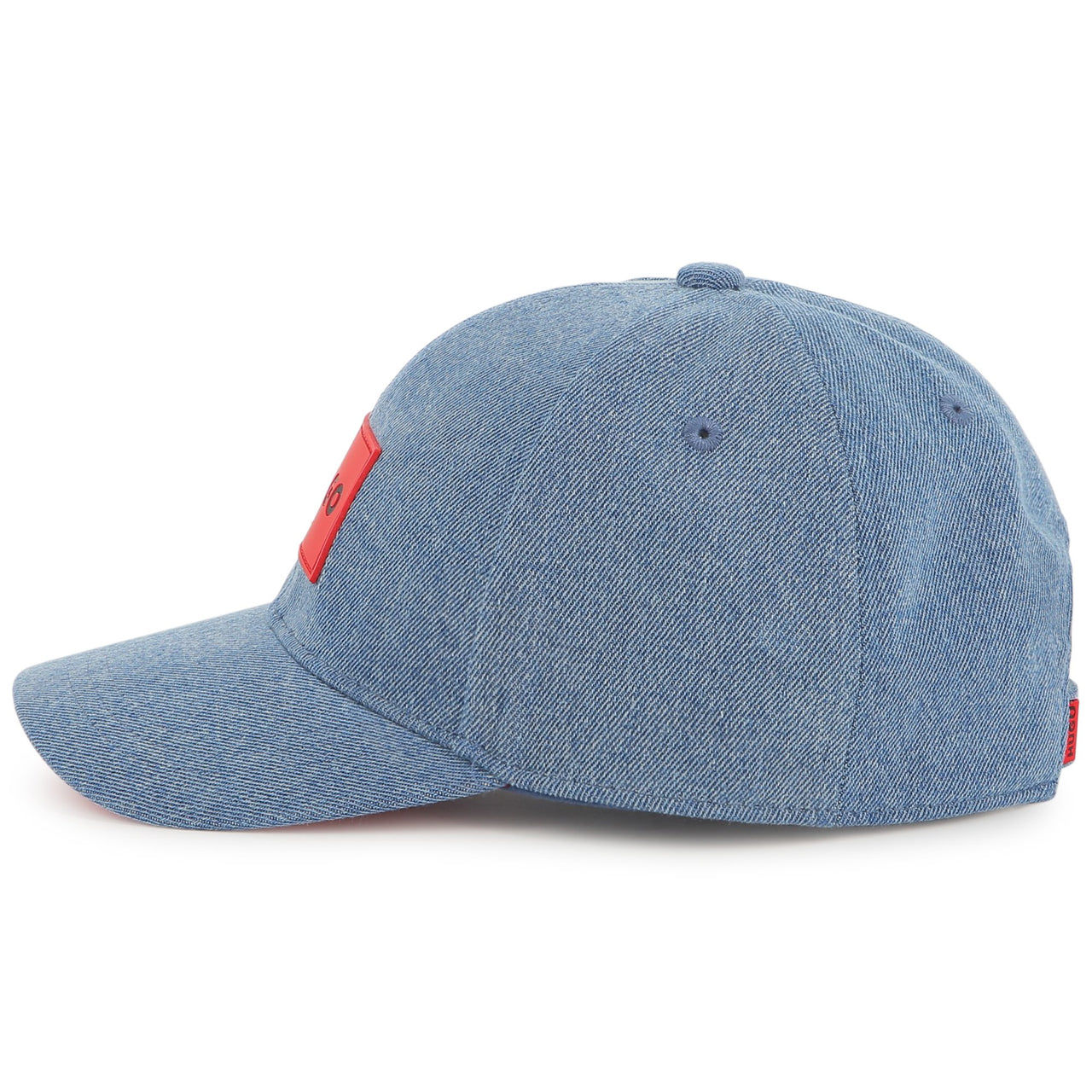 HUGO Gorra o cachucha para niño y adolescente mezclilla aplicación logo rojo