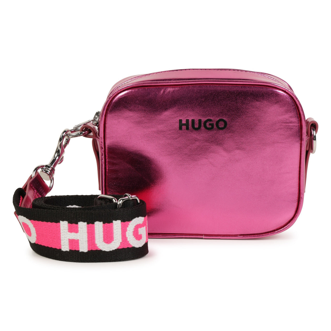 HUGO bolsa para niña rosa metalico, con correa ajustable