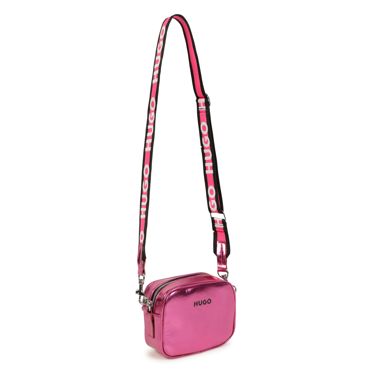 HUGO bolsa para niña rosa metalico, con correa ajustable