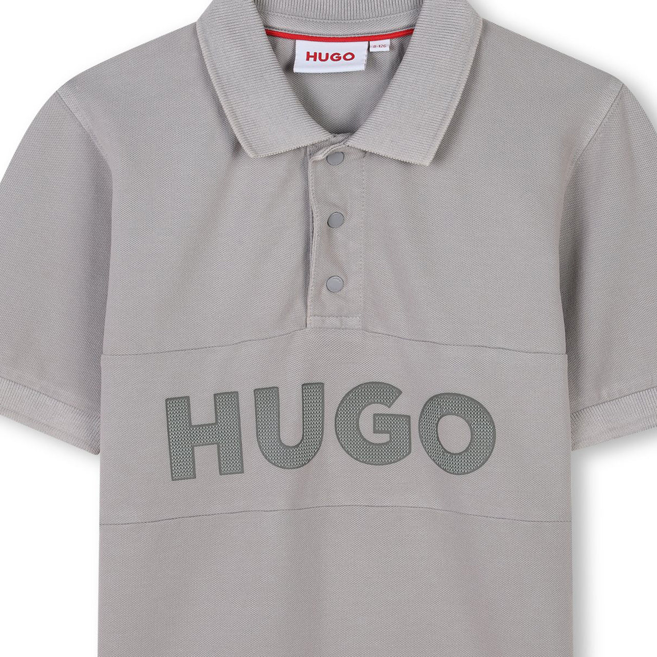 HUGO playera polo para niño manga corta color gris