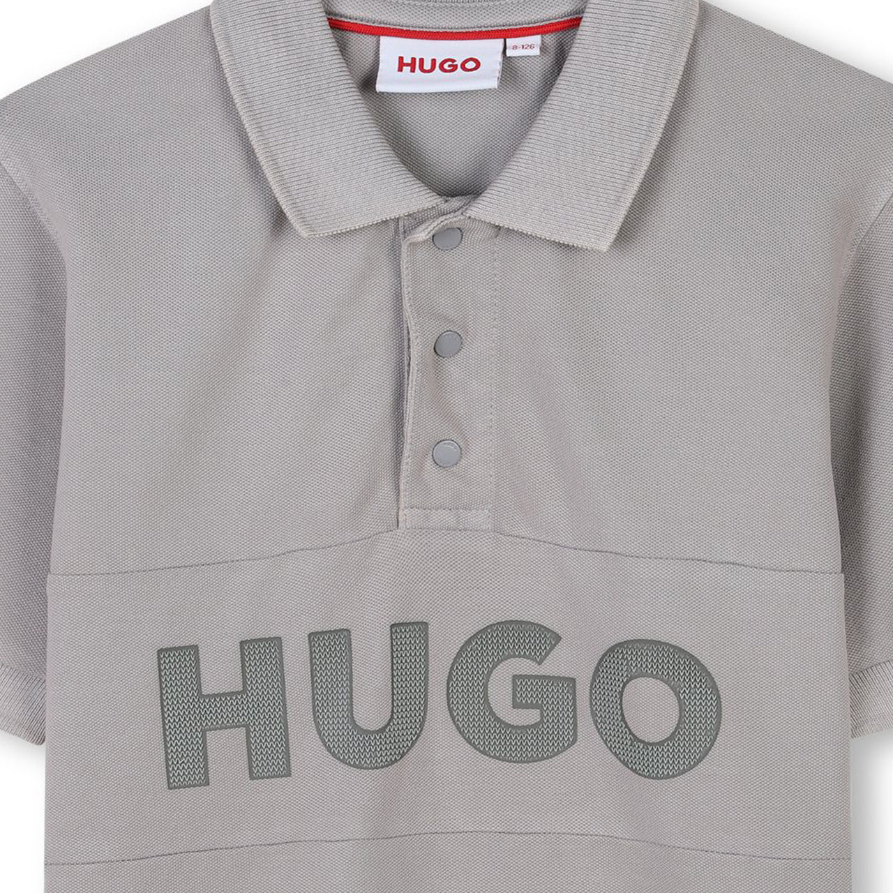 HUGO playera polo para niño manga corta color gris