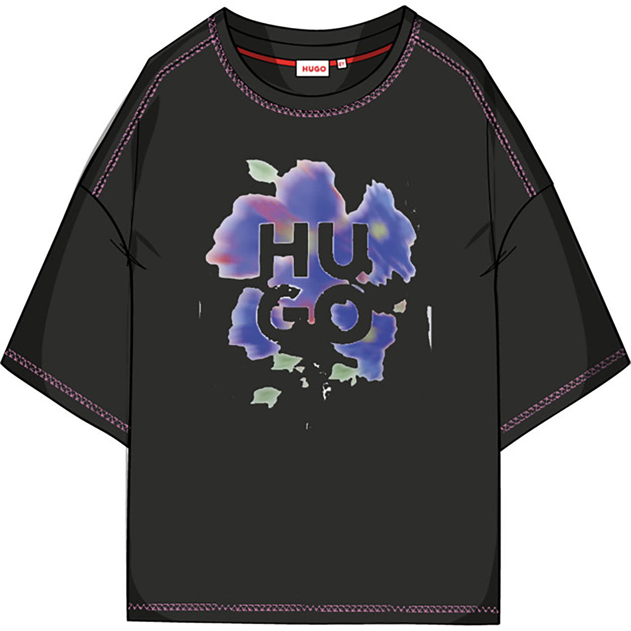 Playera para niña HUGO negra