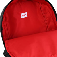 Thumbnail for HUGO Backpack o mochila, para niño y adolescente color negro logo blanco estampado