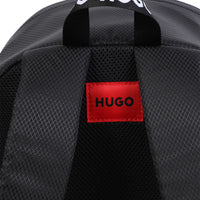Thumbnail for HUGO Backpack o mochila, para niño y adolescente color negro logo blanco estampado
