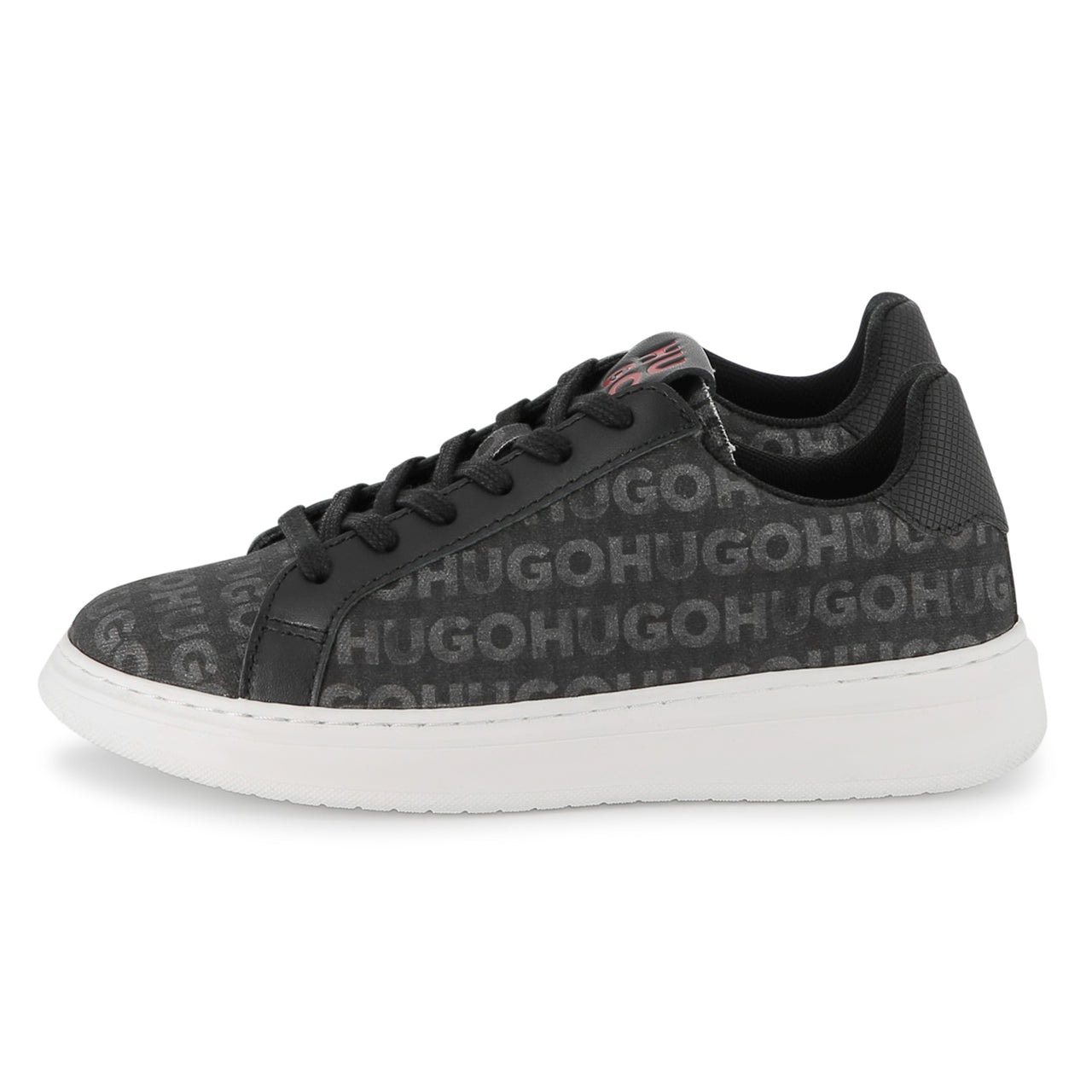 HUGO Tenis para niño y adolescente, all over logo unisex color negro