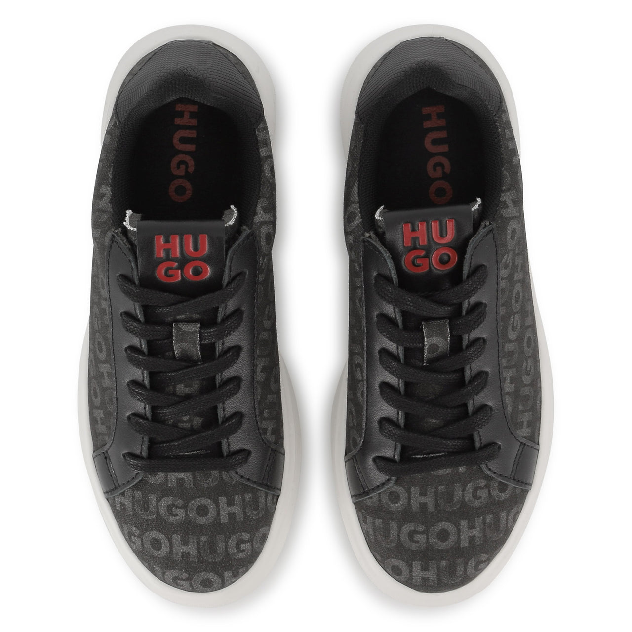 HUGO Tenis para niño y adolescente, all over logo unisex color negro