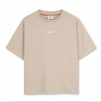 Thumbnail for HUGO Playera para niño y teen beige pequeño logo al frente
