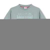 Thumbnail for HUGO Playera para niño y teen gris logo al tono al frente