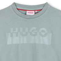 Thumbnail for HUGO Playera para niño y teen gris logo al tono al frente