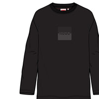 Thumbnail for HUGO Playera para niño y teen negra logo al tono al frente manga larga