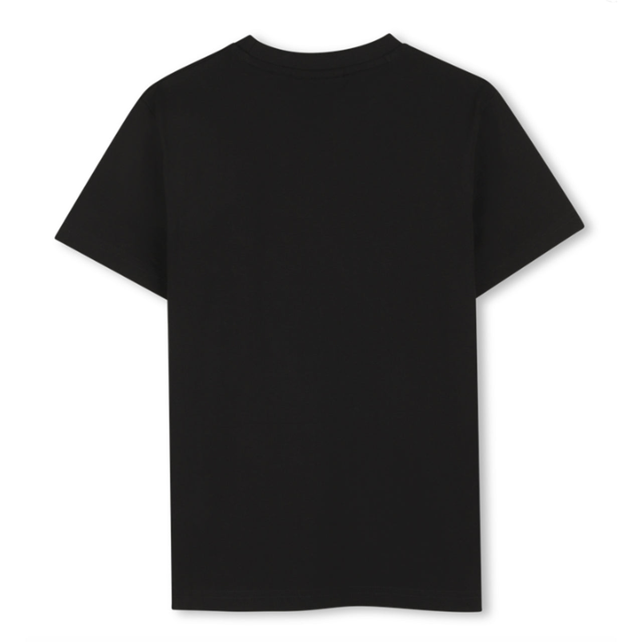 HUGO Playera para niño y teen negra logo al tono al frente manga larga