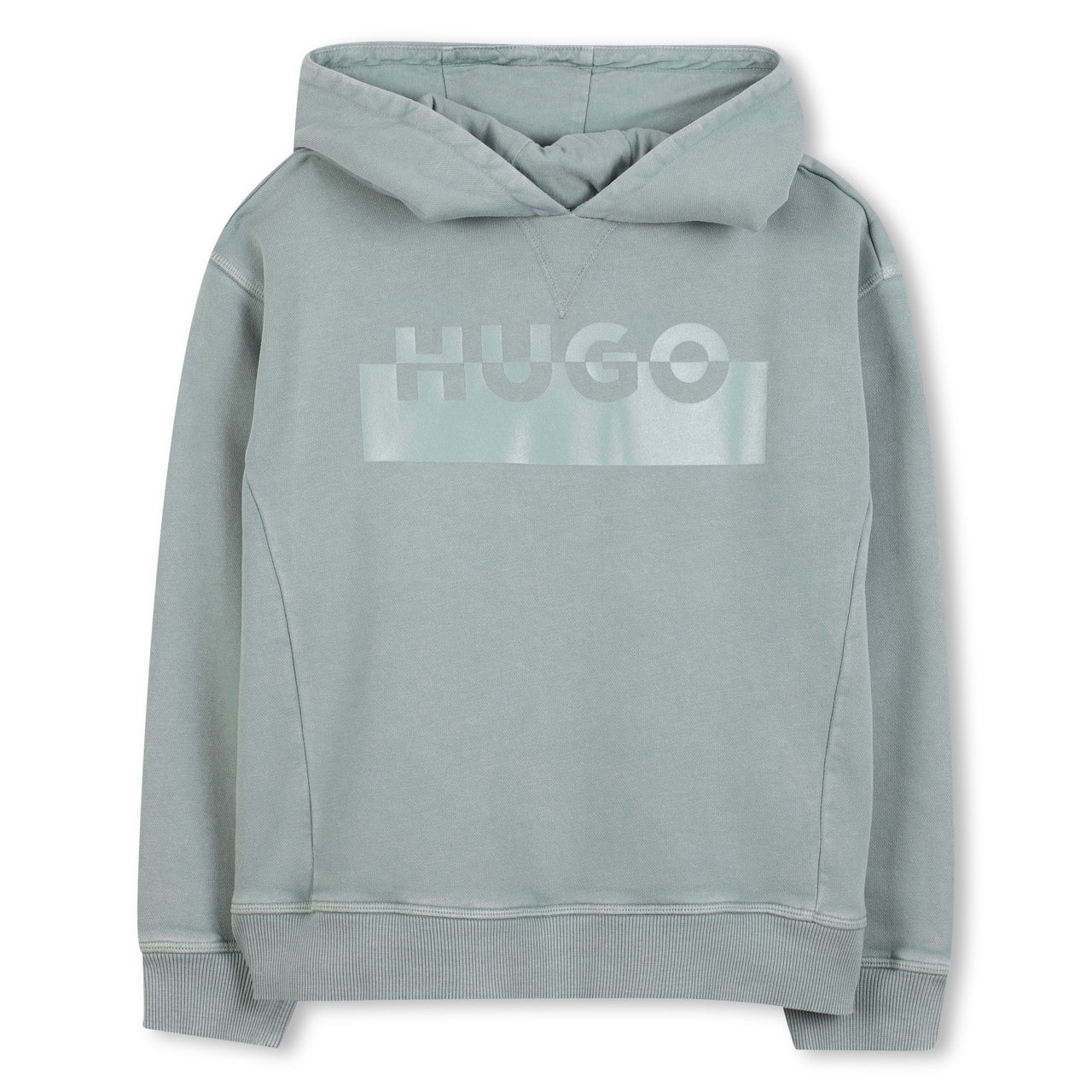 HUGO sudadera para niño y adolescente verde claro logo al tono