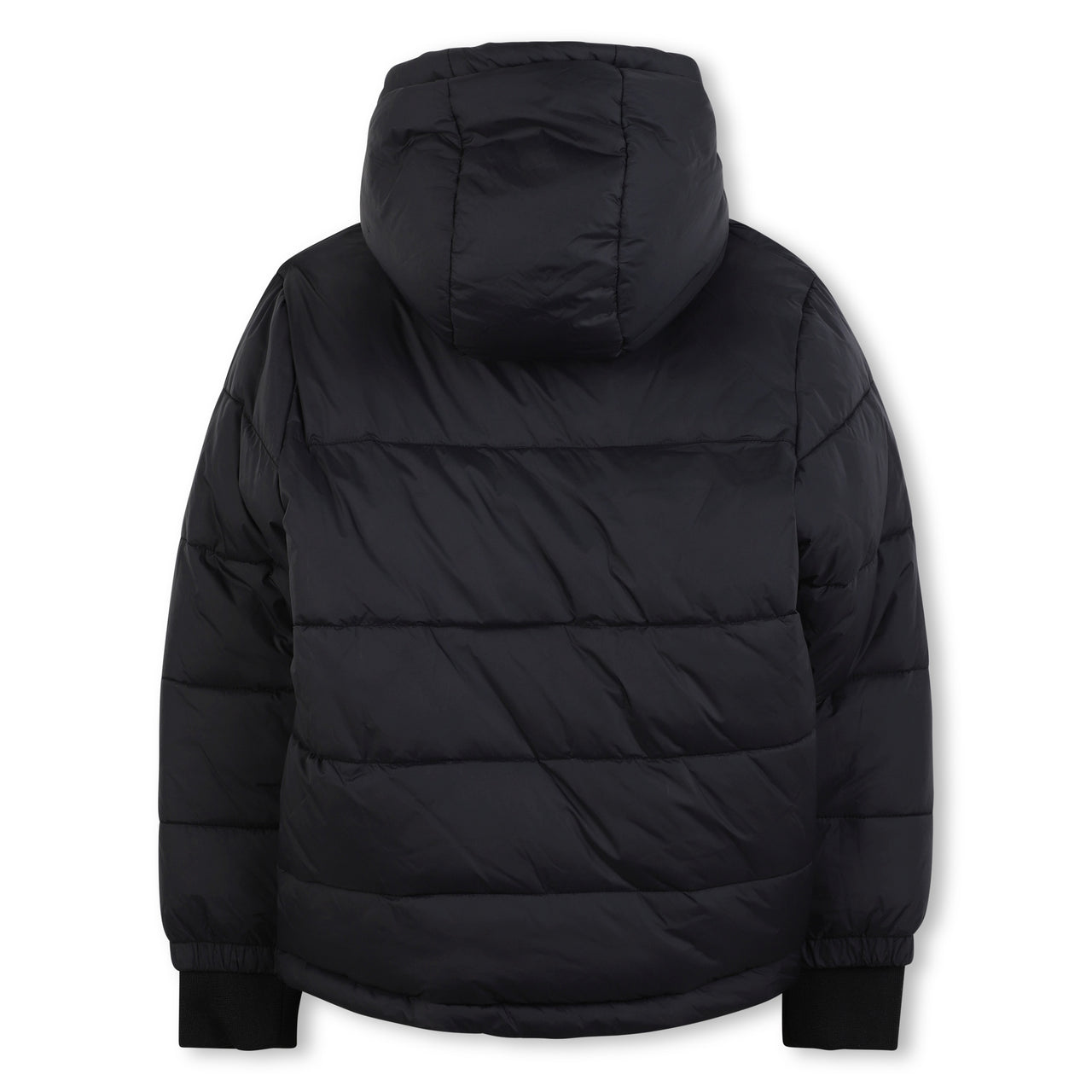 HUGO Chamarra  para niño y teens reversible a cuadros por un lado y por el otro negra