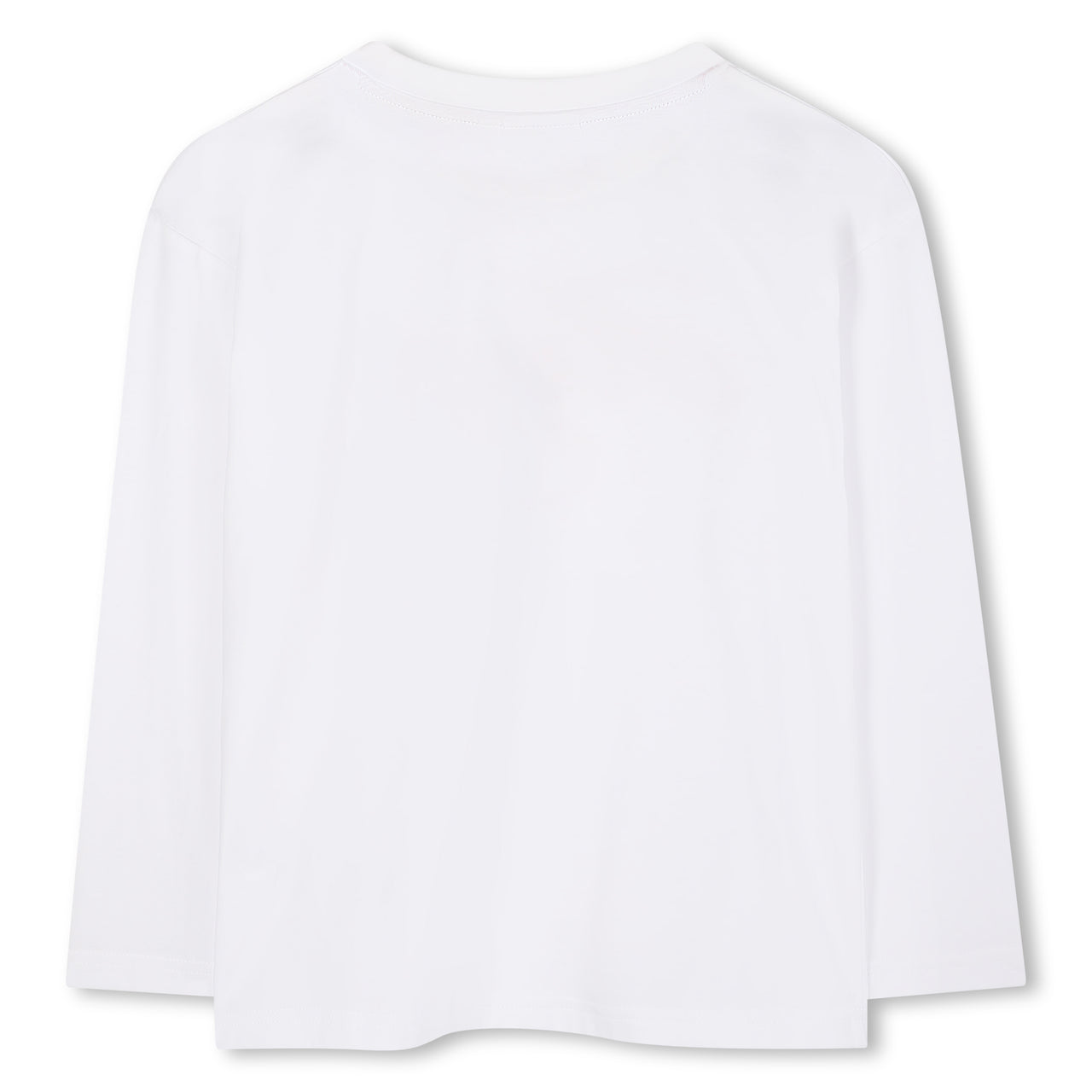 HUGO Playera para niña y teen blanca manga larga logo al frente