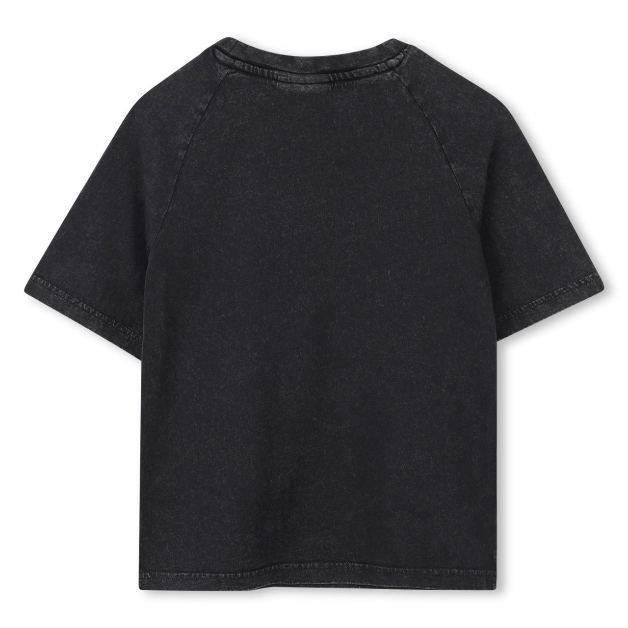 HUGO Playera para niña y teen corta negra logo al frente