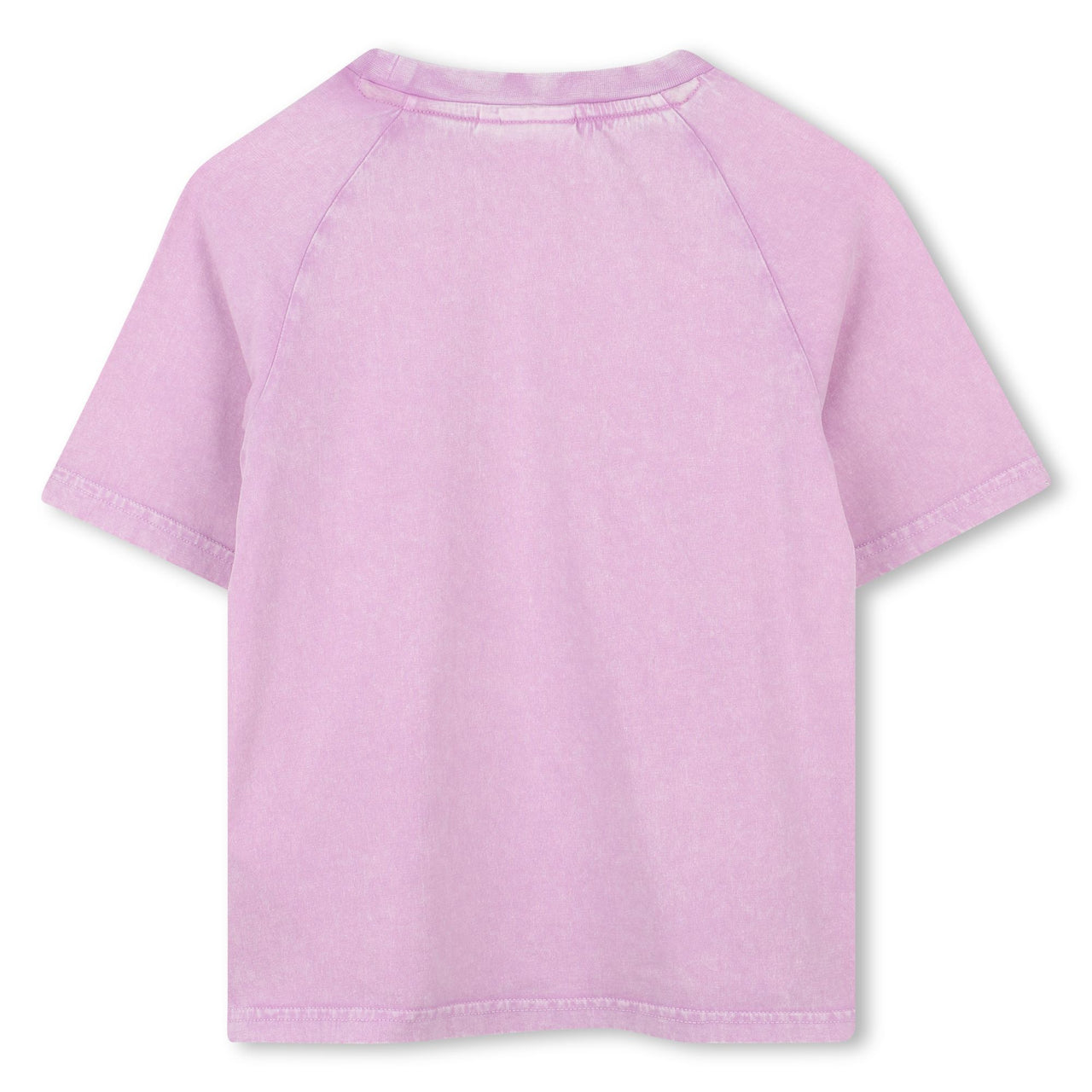 HUGO Playera para niña y teen rosa deslavada logo al frente