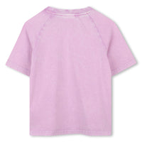 Thumbnail for HUGO Playera para niña y teen rosa deslavada logo al frente