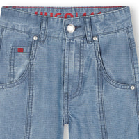 Thumbnail for HUGO Jeans para niña y teen tela muy suave color azul
