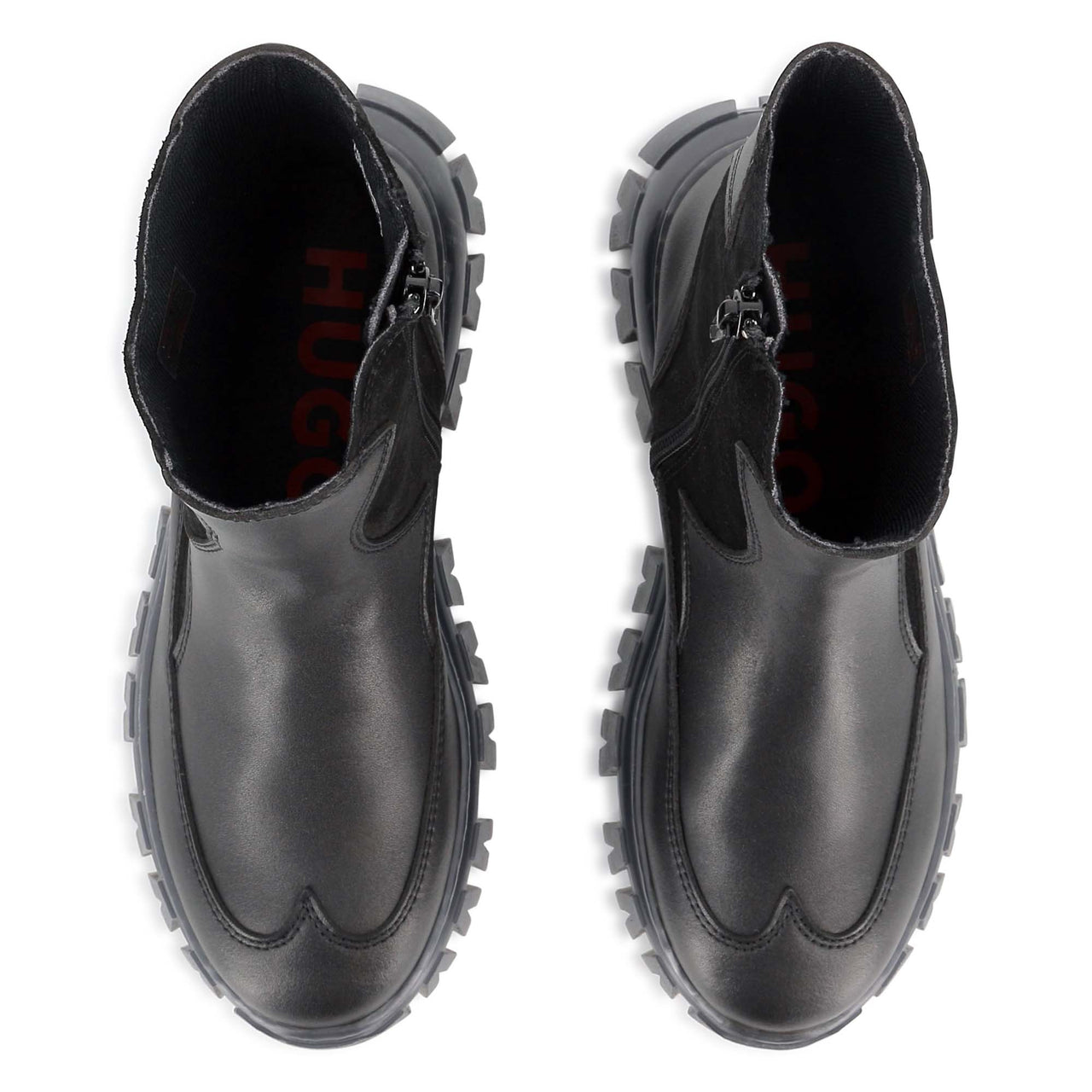 HUGO Botin para niño y teen color negro logo herrage