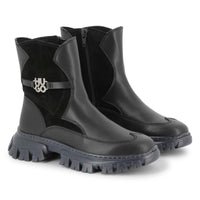 Thumbnail for HUGO Botin para niño y teen color negro logo herrage