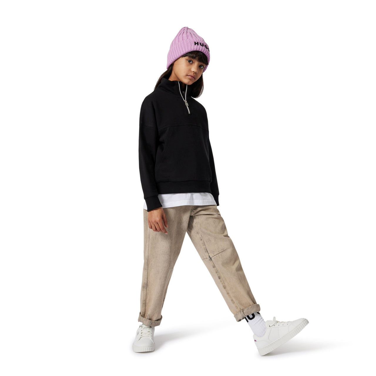 HUGO Gorro de frio para niña y teen color rosa