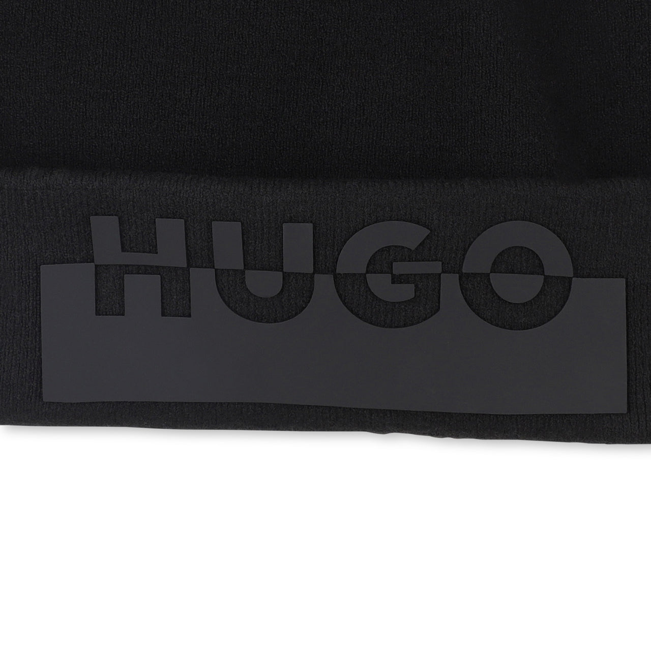HUGO Gorro de frio para niño y teen color negro logo al tono